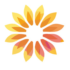 Vector icon of flower with bold colors 
