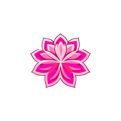 Vector icon of a pink flower with bright colors
