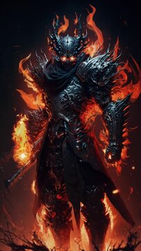 persa fantasy warrior with magic fire