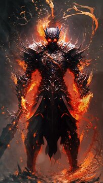 persa fantasy warrior with magic fire