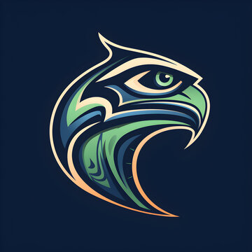 Eagle head logo with dark background generaated ai