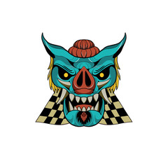 ILLUSTRATION OF FACE SKULL MEETS WITH ANIMALS