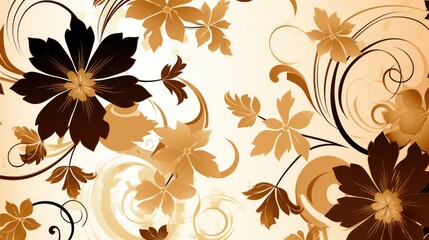 Floral swirls wallpaper