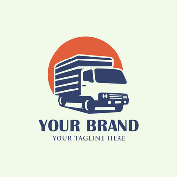 Cargo truck logo vector