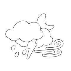 weather icon set sun rain thunderstorm dew wind snow cloud night sky for forecast