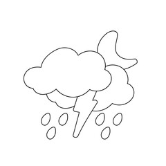 weather icon set sun rain thunderstorm dew wind snow cloud night sky for forecast