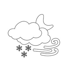 weather icon set sun rain thunderstorm dew wind snow cloud night sky for forecast