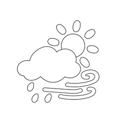 weather icon set sun rain thunderstorm dew wind snow cloud night sky for forecast