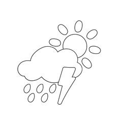 weather icon set sun rain thunderstorm dew wind snow cloud night sky for forecast
