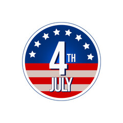 4th July Independence Day (United States) Png badge on with transparent background