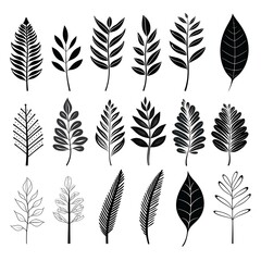 Inked tranquility: hand-drawn monochromatic foliage art