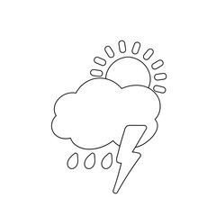 weather icon set sun rain thunderstorm dew wind snow cloud night sky for forecast
