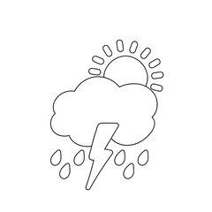 weather icon set sun rain thunderstorm dew wind snow cloud night sky for forecast