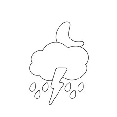 weather icon set sun rain thunderstorm dew wind snow cloud night sky for forecast