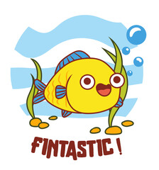 fintastict, happy smiling fish underwater