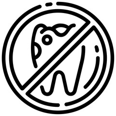 no decay outline vector icon