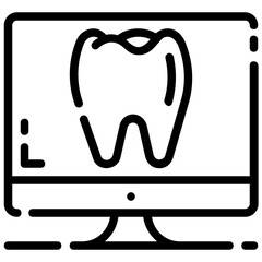 online dental outline vector icon