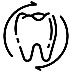 dental recheck outline vector icon