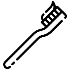 tooth brush outline vector icon