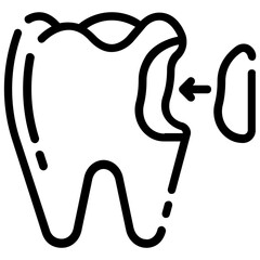 tooth filling outline vector icon