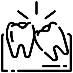tooth impacted outline vector icon
