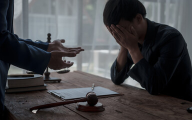 Lose a case, Team meeting at law firm, Business people discussion advisor concept, Non-reciprocal...
