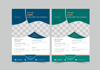 A travel  flyer is a promotional material that advertises a destination, sightseeing attraction, or tour activity.