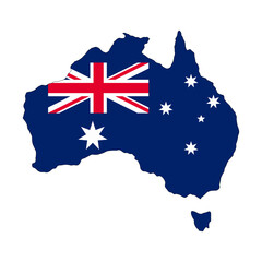 Obraz na płótnie Canvas Australia Flag Map (PNG)