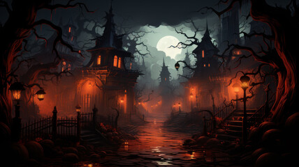 gothic landscape for halloween