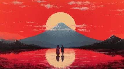 Foto op Canvas Mount Fuji. japanese landscape © Aliaksei