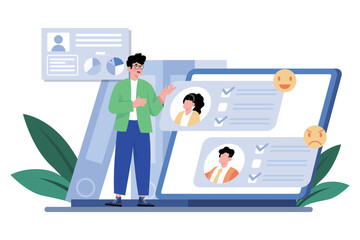 Organizations assess employee satisfaction with online surveys.