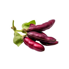front view of scarlet runner beans vegetable isolated on transparent white background