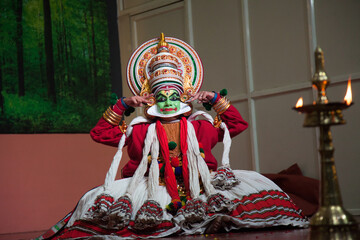kathakali artist in various expressions