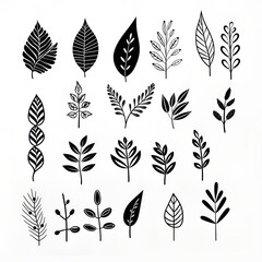 Captivating contrasts: illustrating the allure of black and white plant leafs