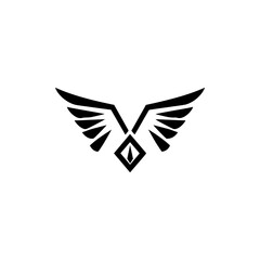 simple wings musical logo vector illustration template design