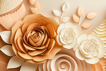 Rose flower background. Beautiful pink Rose close up. Generative AI