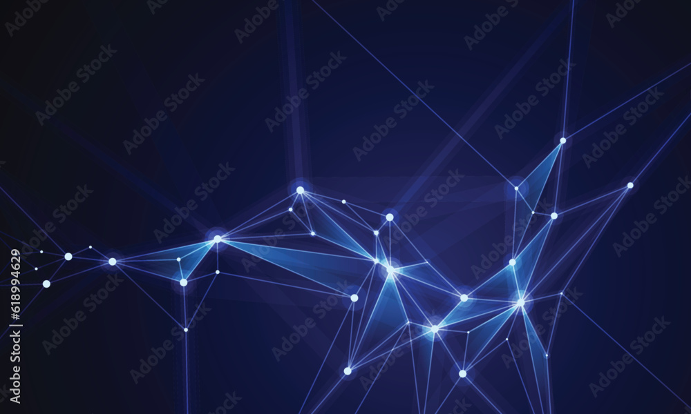 Poster connected polygons plexus vector background, digital data visualization. vector illustration.