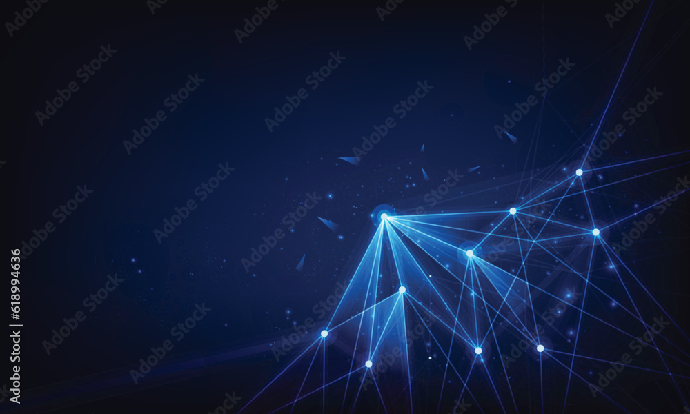Poster connected polygons plexus vector background, digital data visualization. vector illustration.