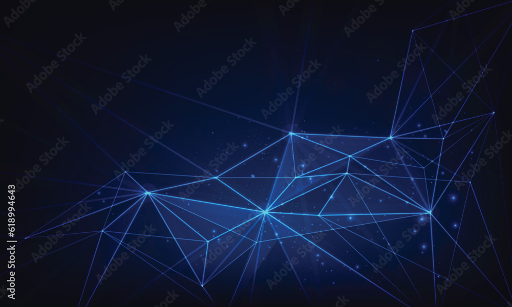 Poster connected polygons plexus vector background, digital data visualization. vector illustration.