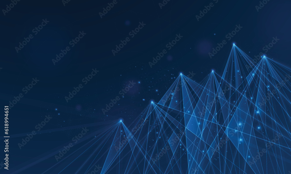Poster connected polygons plexus vector background, digital data visualization. vector illustration.