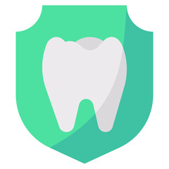 tooth protection flat victor icon