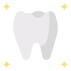 healthy tooth flat victor icon