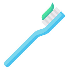 tooth brush flat victor icon