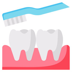 tooth brushing flat victor icon