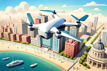 Obraz premium drone transport comfortable generativeAI