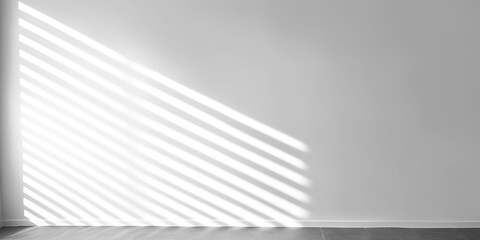 White empty room with window and shadows from the sun.