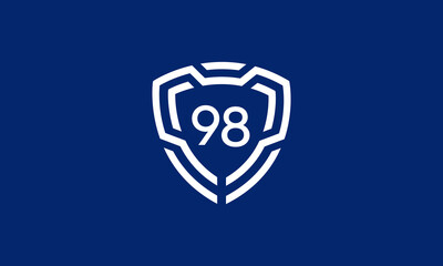 Number Shield Logo Blue Tech Modern IT