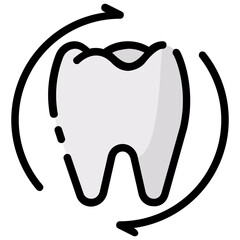 dental recheck filled outline vector icon