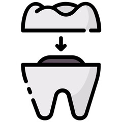 ceramic crown filled outline vector icon