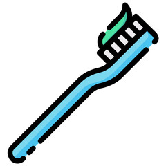 tooth brush filled outline vector icon
